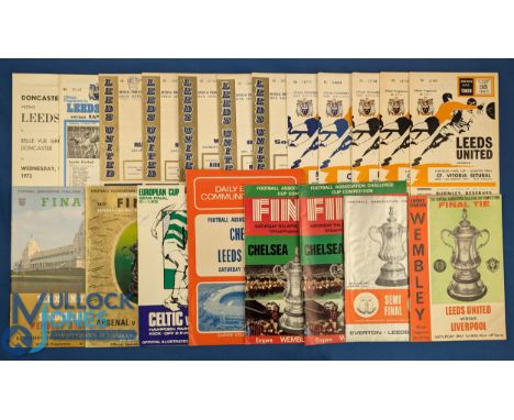 Leeds Utd match programmes including 1965 v Liverpool (FAC final), 1968 Everton (FAC s/f at Manchester Utd), 1970 v Chelsea (
