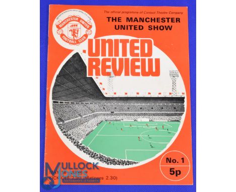 1972 The Manchester United Show official programme of the Contact Theatre Company in May/June 1972; printed in the exact imag
