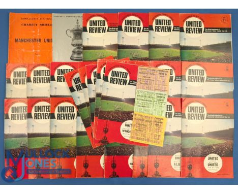 1967/68 Manchester Utd league home programmes (21) less Stoke City plus Manchester City (10 February 1968-postponed), v Spurs