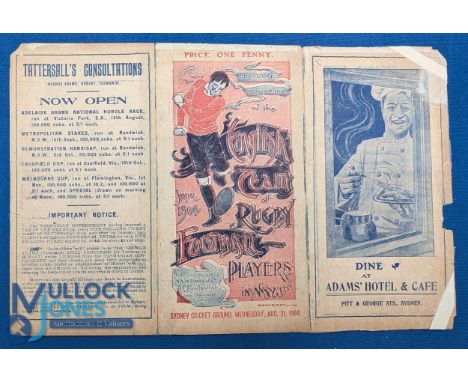 Rare 1904 New South Wales v British 'Lions' Rugby Programme: Marvellous survivor from the early tour, last game of the trek t