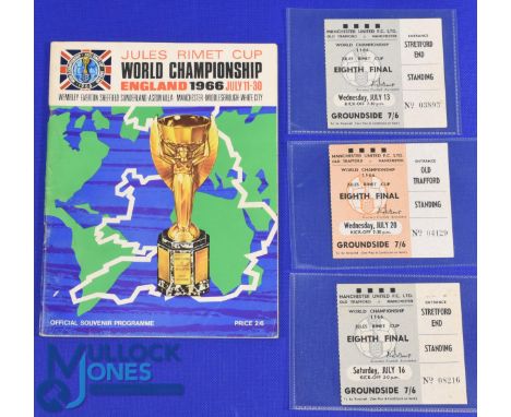 1966 World Cup: match tickets for matches played at Old Trafford Hungary v Portugal (ticket dated 13 July 1966); Bulgaria v P
