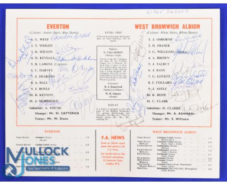 1968 FAC final autographed card (in the image of the FA Cup final programme) 4 pages, signed on the centre page by the Everto