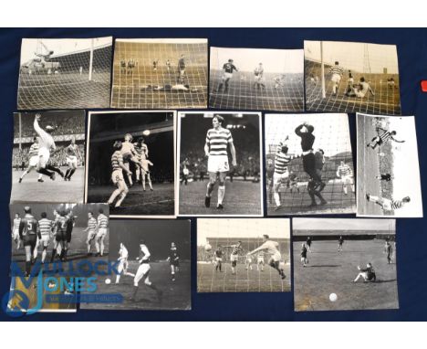 Collection of black and white press photos featuring Celtic, many from the Lisbon Lions season 1966/67 date stamped on the ba