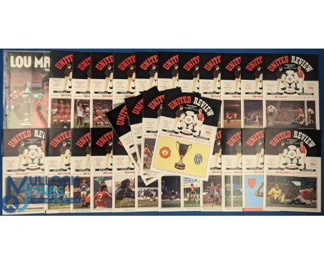 Manchester Utd home match programme collection 1973/74 nos. 1 - 25 complete season including no. 20 Glasgow Rangers friendly,