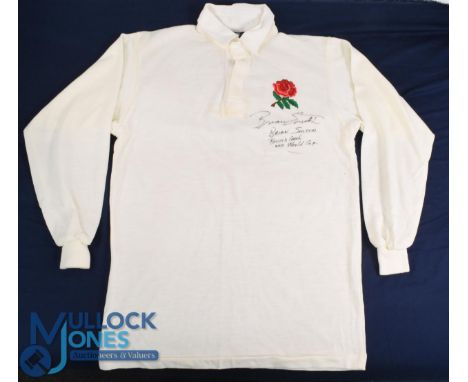 RWC 1987 England Benchworn Jersey: Official England match prepared Nike large no.17 sub's jersey, worn on the bench by fly ha