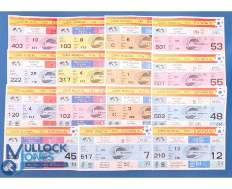 15x 1982 World Cup Tickets all unused from second group stage until 3rd 7 4th place to include both semi-final tickets - but 