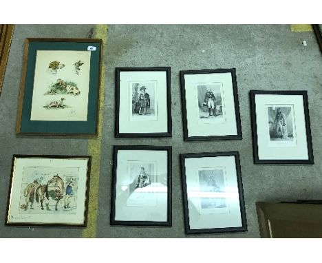 AFTER MARK HUSKINSON "The Vet's Inspection", colour print, signed in pencil to the mount, together with a colour print of "Po