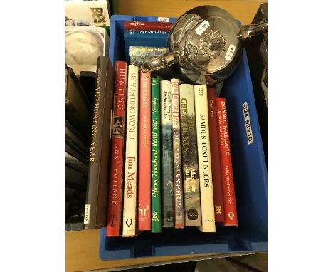 Three boxes of various books, mainly riding and hunting subjects, including one volume GEORGE SKEAVINGTON "The Modern System 
