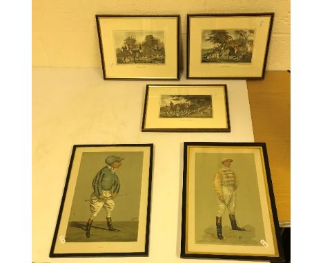 19TH CENTURY ENGLISH SCHOOL "Coaching/Steeple chasing scenes" a set of 10 coloured engravings, framed and glazed, 9 x 55 cm ,