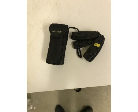 An Anglo Arms monocular telescope 16 x 52, together with four military style folding knives