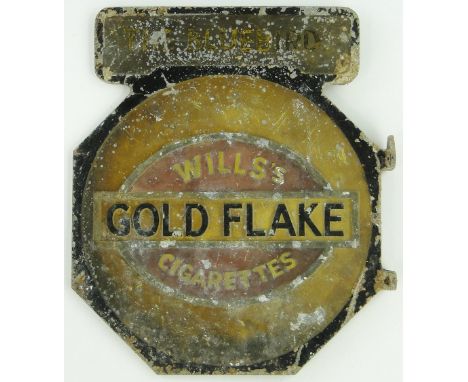 A Wills's "Gold Flake" cigarettes double-sided shop sign, 
height 21.75", an enamel "Mines a Minor" double-sided sign adverti