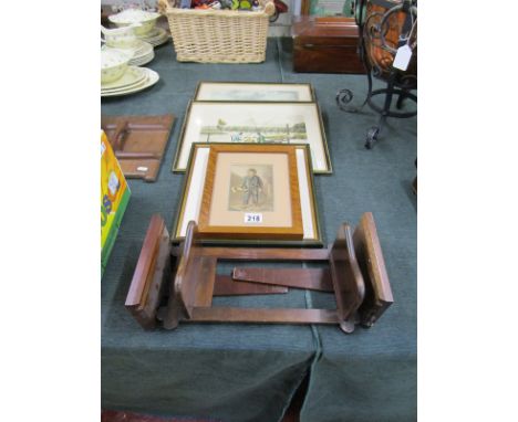Baxter print, etching, 2 sporting prints & bookslides