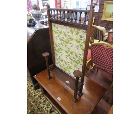 Arts & Crafts mahogany fire screen