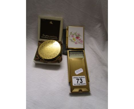 Compact, hairbrush and notepad