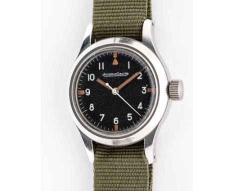 A RARE GENTLEMAN'S STAINLESS STEEL ROYAL AUSTRALIAN AIR FORCE MILITARY JAEGER LECOULTRE MARK 11 PILOTS WRIST WATCHDATED 1953M