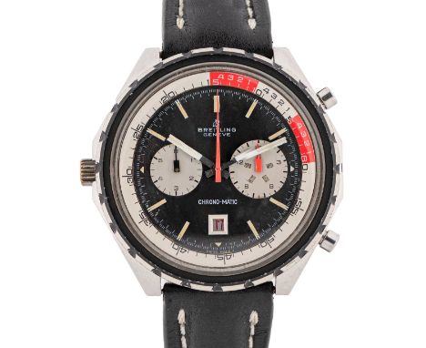 A RARE GENTLEMAN'S STAINLESS STEEL BREITLING CHRONO-MATIC CO PILOT CHRONOGRAPH WRIST WATCHCIRCA 1970, REF. 7651Movement: 17J,