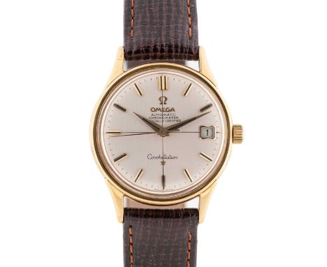 A GENTLEMAN'S 18K SOLID GOLD OMEGA CONSTELLATION CHRONOMETER WRIST WATCHCIRCA 1966, REF. 168.5415 Movement: 24J, automatic ch