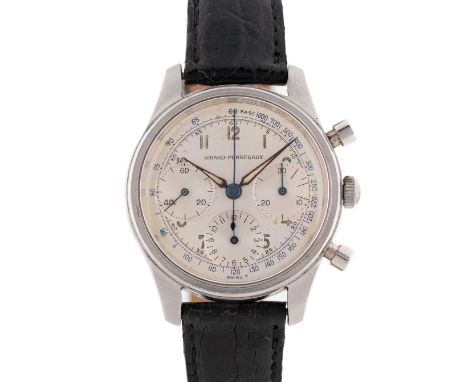 A GENTLEMAN'S STAINLESS STEEL GIRARD PERREGAUX "WATERPROOF" CHRONOGRAPH WRIST WATCHCIRCA 1960s, WITH VALJOUX 72 MOVEMENTMovem