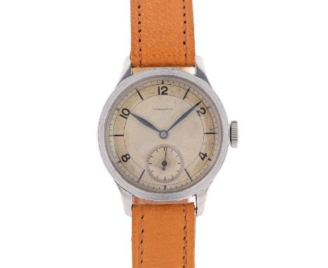 A GENTLEMAN'S STAINLESS STEEL LONGINES WRIST WATCHCIRCA 1940, WITH SECTOR DIALMovement: Manual wind, cal. 12.68Z, signed Long
