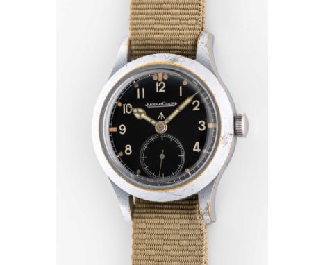 A GENTLEMAN'S BRITISH MILITARY JAEGER LECOULTRE W.W.W. WRIST WATCHDATED 1945, PART OF THE "DIRTY DOZEN", ACCOMPANIED BY EXTRA