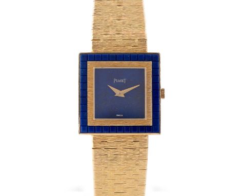 A FINE 18K SOLID GOLD & LAPIS LAZULI PIAGET BRACELET WATCHCIRCA 1970s, REF. 9200 A6 WITH LAPIS LAZULI STONE DIALMovement: 18J