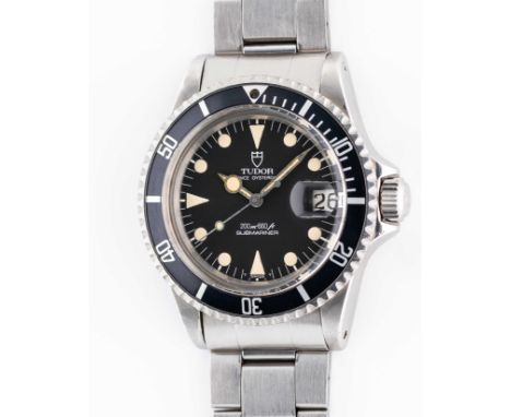 A RARE GENTLEMAN'S STAINLESS STEEL TUDOR PRINCE OYSTERDATE "LOLLIPOP" SUBMARINER BRACELET WATCHCIRCA 1984, REF. 76100 WITH MK