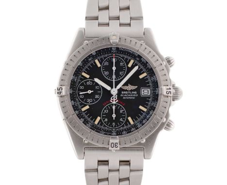 A GENTLEMAN'S STAINLESS STEEL BREITLING BLACKBIRD "SERIE SPECIALE" AUTOMATIC CHRONOGRAPH BRACELET WATCHCIRCA 2000, REF. A1335