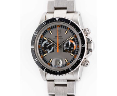 A RARE GENTLEMAN'S SIZE STAINLESS STEEL TUDOR OYSTERDATE "MONTE CARLO" CHRONOGRAPH BRACELET WATCHCIRCA 1972, REF. 7169/0 WITH