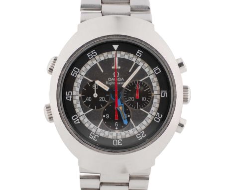 A GENTLEMAN'S STAINLESS STEEL OMEGA FLIGHTMASTER CHRONOGRAPH BRACELET WATCHCIRCA 1971, REF. 145.026 2ND GENERATIONMovement: 1