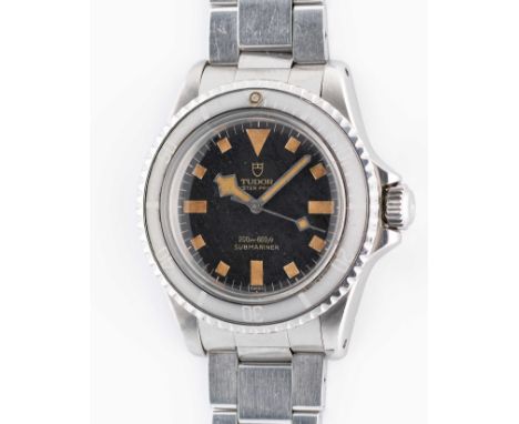 A RARE GENTLEMAN'S STAINLESS STEEL TUDOR OYSTER PRINCE "SNOWFLAKE" SUBMARINER BRACELET WATCHCIRCA 1971, REF. 7016/0 WITH ORIG