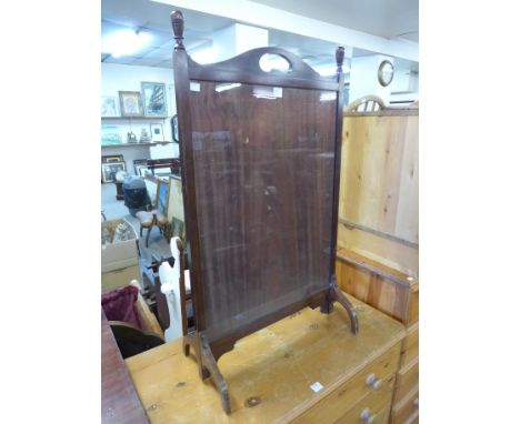 An Edward VII mahogany firescreen