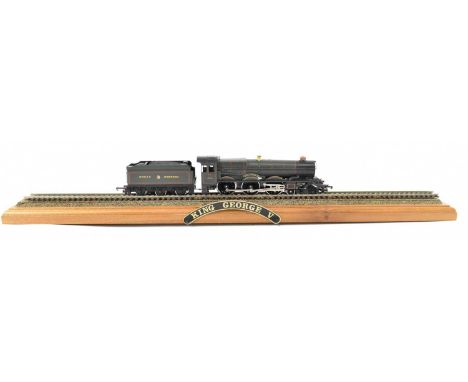 LIMA MODELS; a King George V Great Western locomotive and tender, boxed with wooden base and track.