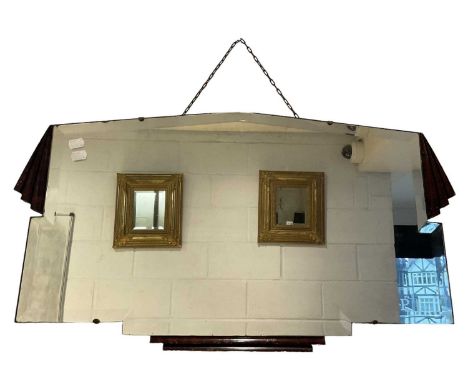 An Art Deco wall mirror, width 75cm.