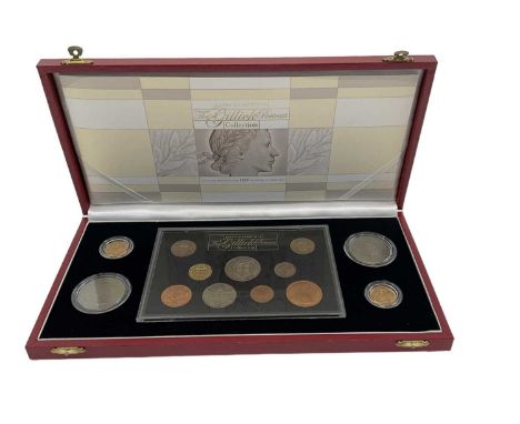 THE ROYAL MINT; a Queen Elizabeth II The Gillick Portrait Collection, numbered 0329, comprising 1968 full sovereign, 1957 ful