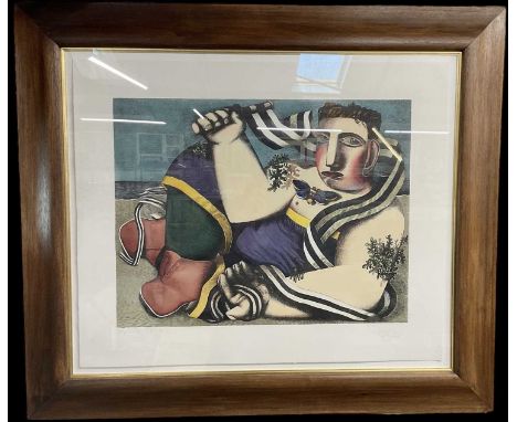 JOHN BYRNE; a limited edition colour print, 'Boy with Moth', numbered 8/30, inscribed 'Patrick' lower right, 64 x 78cm, frame