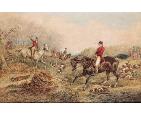 Attributed to Henry Thomas Alken (1785-1851) Over fence and ditch; Breaking cover A pair, both pencil and watercolour Each 24