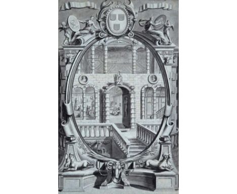 Manner of Hans Vredeman de Vries Architectural capriccio Grisaille watercolour on grey paper 38.5 x 24.5cm; 15 x 9½in Provena
