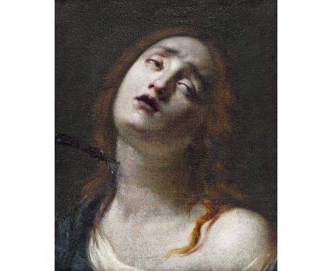 Italian School 17th Century Portrait of St. Lucy Oil on canvas 35.5 x 30cm General condition report Old lining, some repairs 