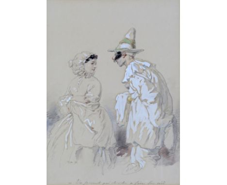 Edouard Charles de Beaumont (French 1812-1888) Un pierrot qui cherche a faire son nid Signed with initials and titled Pencil 