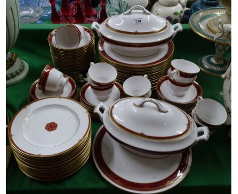 Spode Bordeaux dinner and teaware.