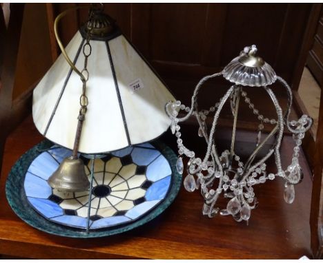 A Tiffany style lead light ceiling light bowl and 2 others.
