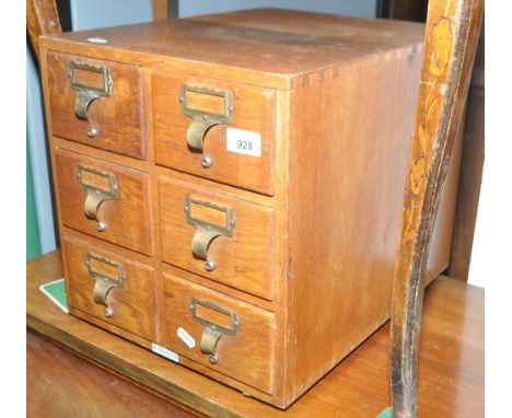 A small Vintage 6-drawer index filing cabinet, by Libraco, width 33cm.