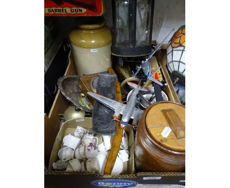 Toy planes, doll's teaware, lantern, etc.