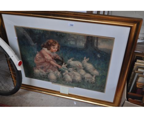 Framed coloured Pears print - Alice In Wonderland.