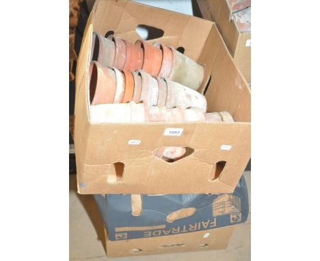 3 trays of Vintage terracotta plant pots.