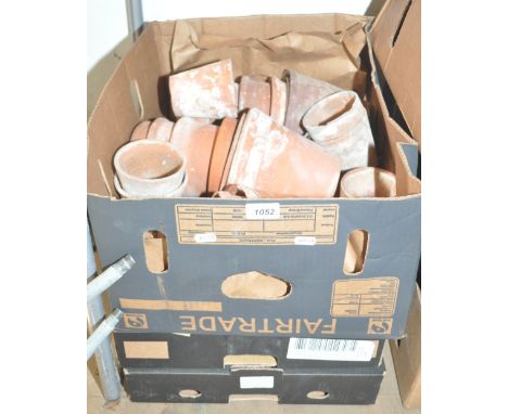 3 trays of Vintage terracotta plant pots.