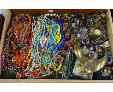 A large quantity of Vintage costume jewellery.