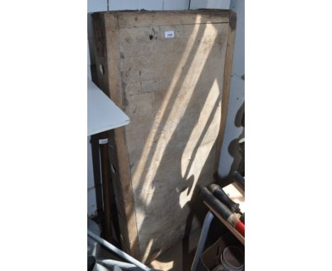 A Vintage pine framed butcher's block, (no stand) length 125cm.