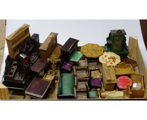 A collection of Vintage doll's house furniture, mainly early 20th century.