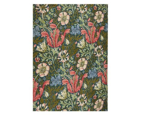 COMPTON pattern printed cotton, 1095cm x 136cm; and MARIGOLD, blue colourway, printed on linen, printed to selvedge "MARIGOLD